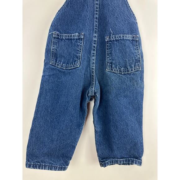 Vintage OshKosh B’gosh Baby Toddler Overalls 2T USA Union Made Blue Denim Bib - Picture 12 of 14